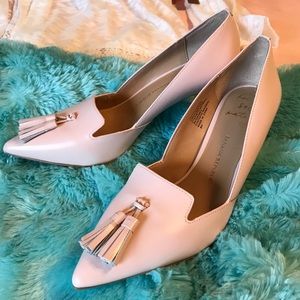 Pink leather Tassel Pumps by Banana Republic